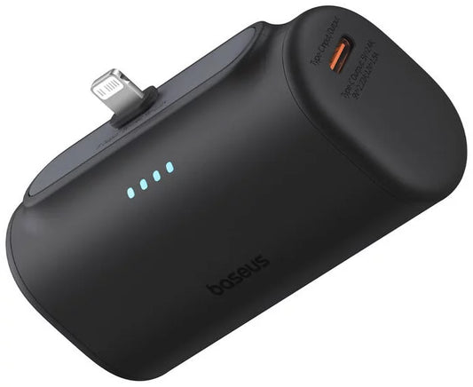 Zunanja baterija Baseus Compact, 5000mAh, 20W, PD, 1 x Lightning - 1 x USB-C, Črna P10068307113-00
