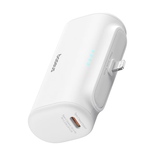 Zunanja baterija Baseus Compact, 5000mAh, 20W, PD, 1 x Lightning - 1 x USB-C, Bela P10068307213-00