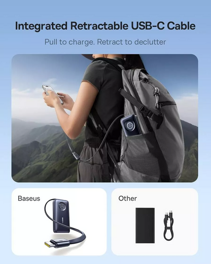 Zunanja baterija Baseus EnerCore CR11, 10000mAh, 45W, PD, 2 x USB-C, črna E0027G01