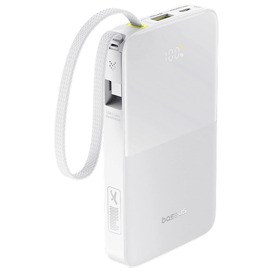 Zunanja baterija Baseus EnerFill Bipow2 Pro, 10000mAh, 22.5W, QC + PD, 1 x USB-A - 2 x USB-C, Bela E0027601