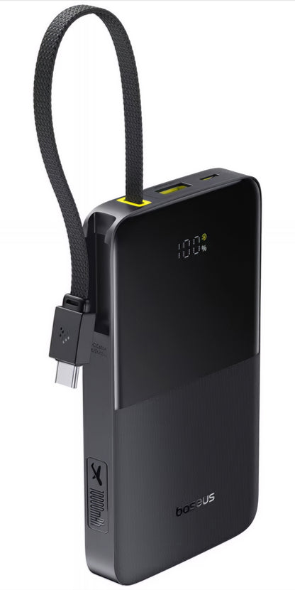 Zunanja baterija Baseus EnerFill Bipow2 Pro, 10000mAh, 22.5W, QC + PD, 1 x USB-A - 2 x USB-C, Črna E0027600