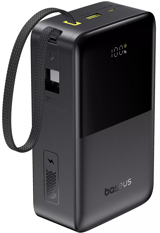 Zunanja baterija Baseus EnerFill Bipow2 Pro, 30000mAh, 22.5W, QC + PD, 1 x USB-A - 2 x USB-C, Črna E0028100