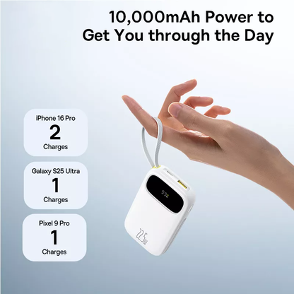 Zunanji akumulator Baseus EnerFill FC31, 10000mAh, 22,5W, QC + PD, 1 x Lightning - 1 x USB-A - 2 x USB-C, Bela P10082106213-00