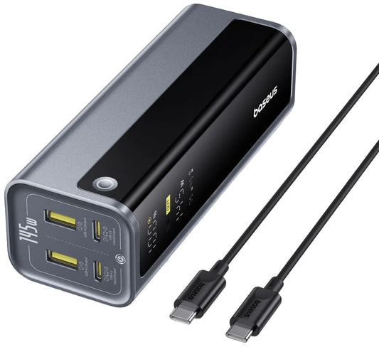 Zunanja baterija Baseus EnerGeek GP12, 20800mAh, 145W, QC + PD, 2 x USB-A - 2 x USB-C, Siva P10082109813-00