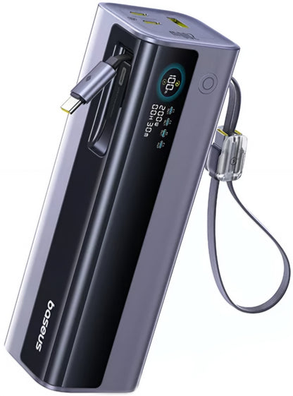 Zunanji akumulator Baseus EnerGeek GR11, 25000mAh, 200W, QC + PD, 1 x USB-A - 3 x USB-C, Siva E0028Q00
