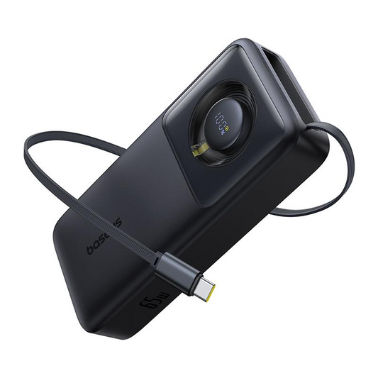 Zunanja baterija Baseus Free2Pull, 20000mAh, 65W, PD, 2 x USB-C, Črna, Ponovno zaprta P10073700123-00