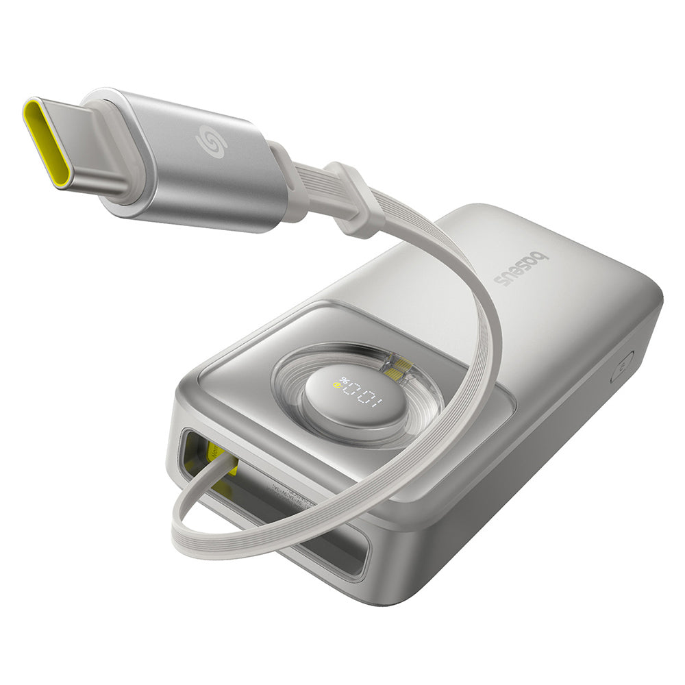Zunanja baterija Baseus Free2Pull, 20000mAh, 65W, PD, 2 x USB-C, siva P10073700843-00
