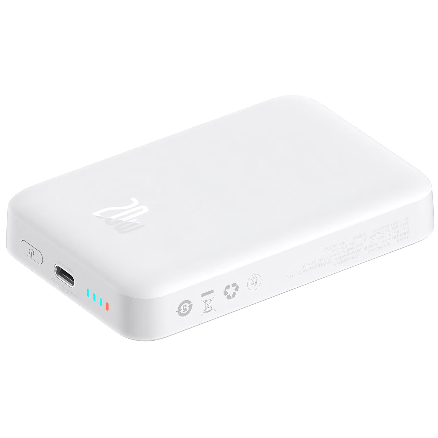 Zunanja baterija Baseus Magnetic Mini, 10000mAh, 20W, PD + FQI, 1 x USB-C, Bela P10059001223-00