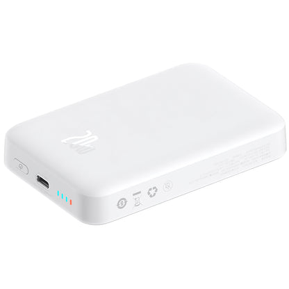 Zunanja baterija Baseus Magnetic Mini, 10000mAh, 20W, PD + FQI, 1 x USB-C, Bela P10059001223-00