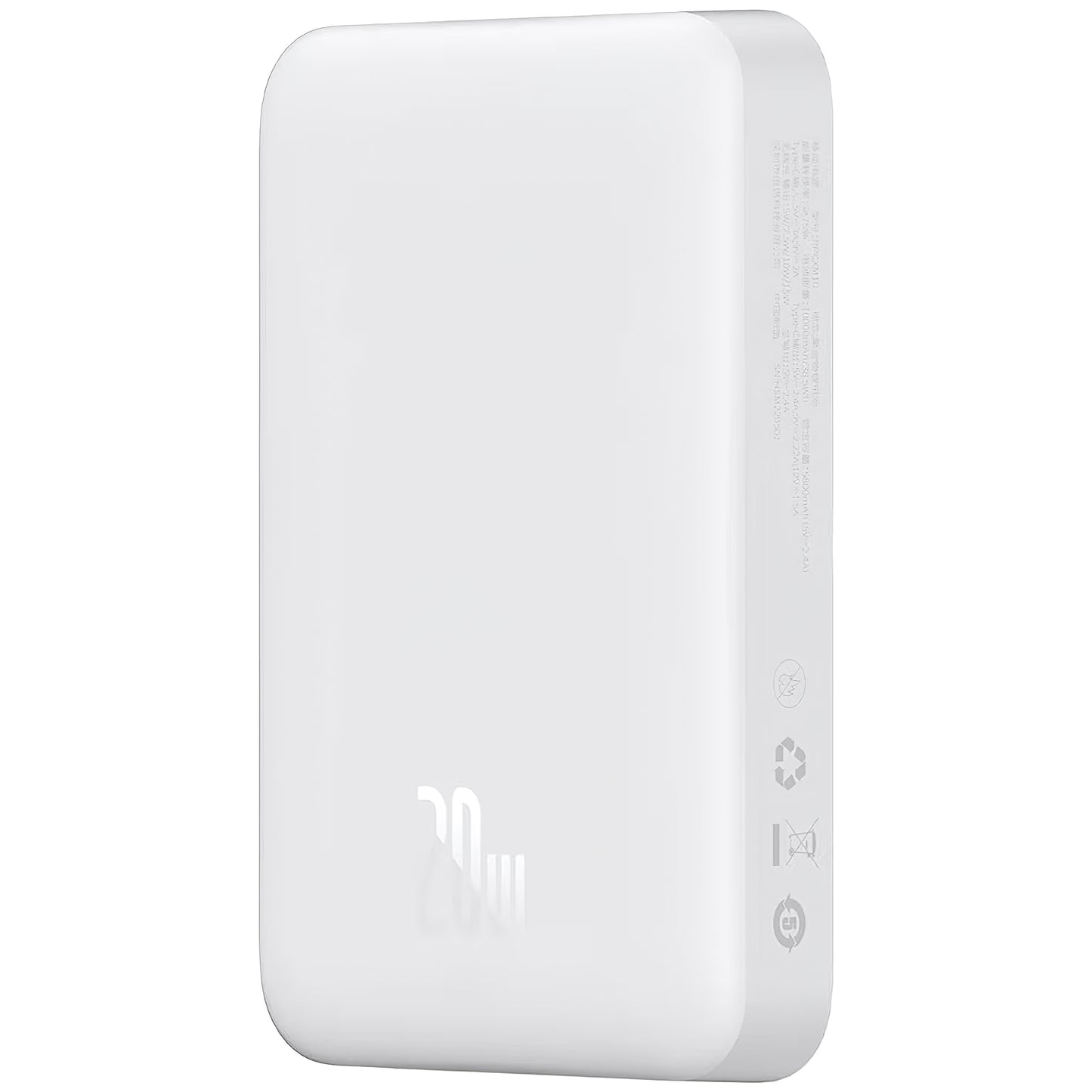Zunanja baterija Baseus Magnetic Mini, 10000mAh, 20W, PD + FQI, 1 x USB-C, Bela P10059001223-00