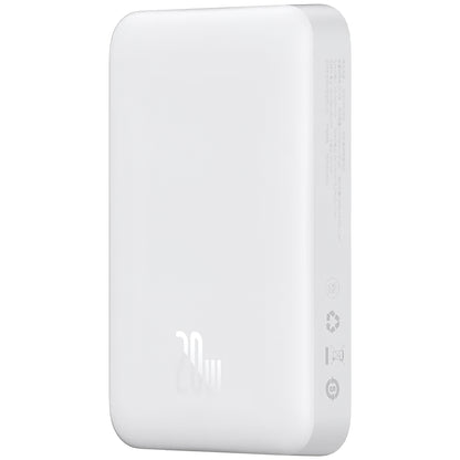Zunanja baterija Baseus Magnetic Mini, 10000mAh, 20W, PD + FQI, 1 x USB-C, Bela P10059001223-00