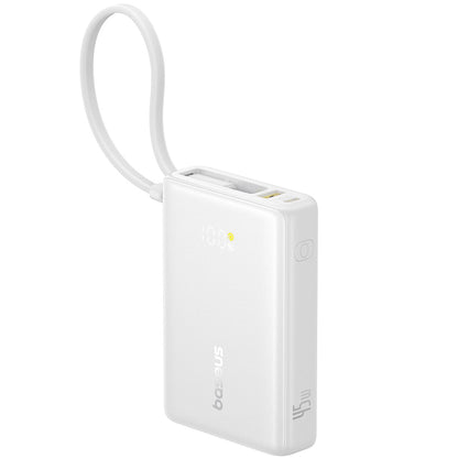 Zunanja baterija Baseus PicoGo, 10000mAh, 45W, QC + PD, 1 x USB-A - 2 x USB-C, Bela P10076803213-00