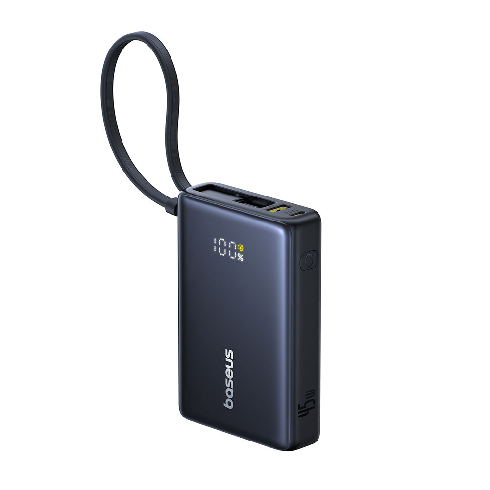 Zunanja baterija Baseus PicoGo, 10000mAh, 45W, QC + PD, 1 x USB-A - 2 x USB-C, Črna P10076803123-00
