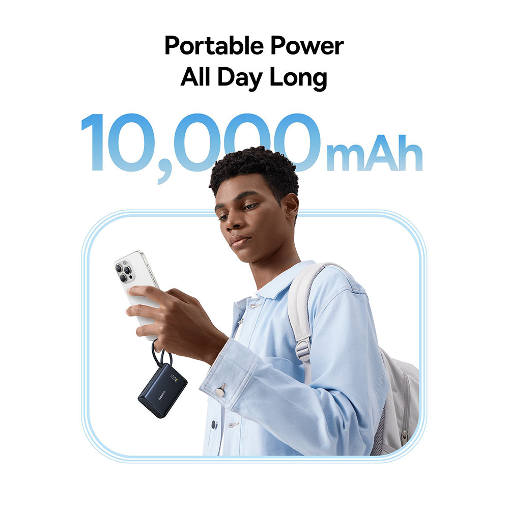 Zunanja baterija Baseus PicoGo, 10000mAh, 45W, QC + PD, 1 x USB-A - 2 x USB-C, Črna P10076803123-00