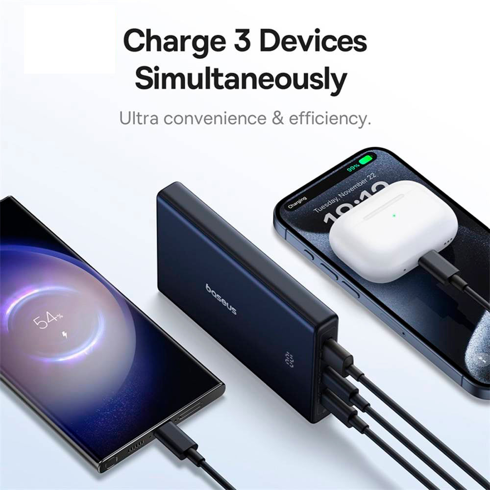 Zunanja baterija Baseus PicoGo, 10000mAh, 20W, QC + PD, 1 x USB-A - 2 x USB-C, Črna P10076801123-00