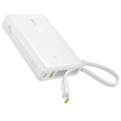 Zunanja baterija Baseus PicoGo, 10000mAh, 45W, QC + PD, 1 x USB-A - 2 x USB-C, Bela P10076803213-00