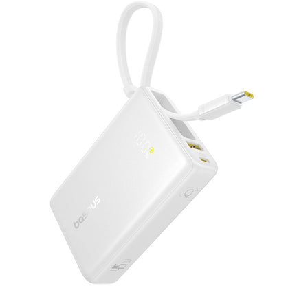 Zunanja baterija Baseus PicoGo, 10000mAh, 45W, QC + PD, 1 x USB-A - 2 x USB-C, Bela P10076803213-00