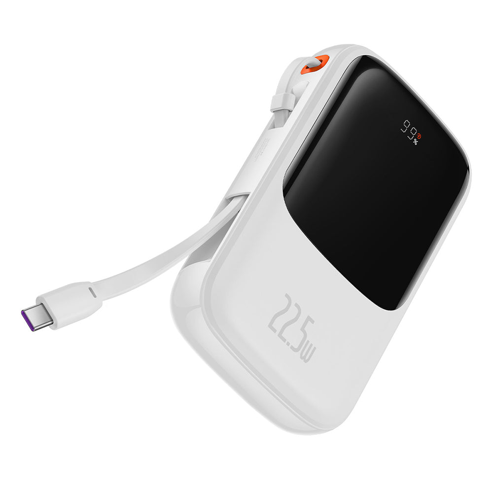 Zunanja baterija Baseus Qpow Pro, 10000mAh, 22.5W, QC + PD, 1 x USB-A - 2 x USB-C, Bela PPQD020102