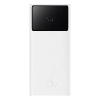 Zunanja baterija Baseus Star Lord, 30000mAh, 22.5W, QC + PD, 1 x USB-C - 2 x USB-A, Bela PPXJ080102