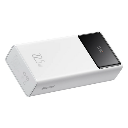 Zunanja baterija Baseus Star Lord, 30000mAh, 22.5W, QC + PD, 1 x USB-C - 2 x USB-A, Bela PPXJ080102