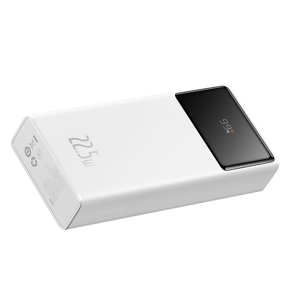 Zunanja baterija Baseus Star Lord, 20000mAh, 22.5W, QC + PD, 1 x USB-C - 2 x USB-A, Bela PPXJ080002