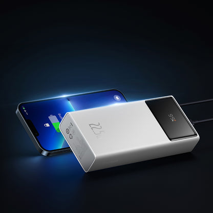 Zunanja baterija Baseus Star Lord, 20000mAh, 22.5W, QC + PD, 1 x USB-C - 2 x USB-A, Bela PPXJ080002