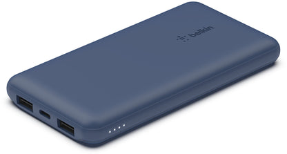 Zunanji akumulator Belkin BoostCharge, 10000mAh, 15W, 1 x USB-C - 2 x USB-A, Temno modra BPB011btBL