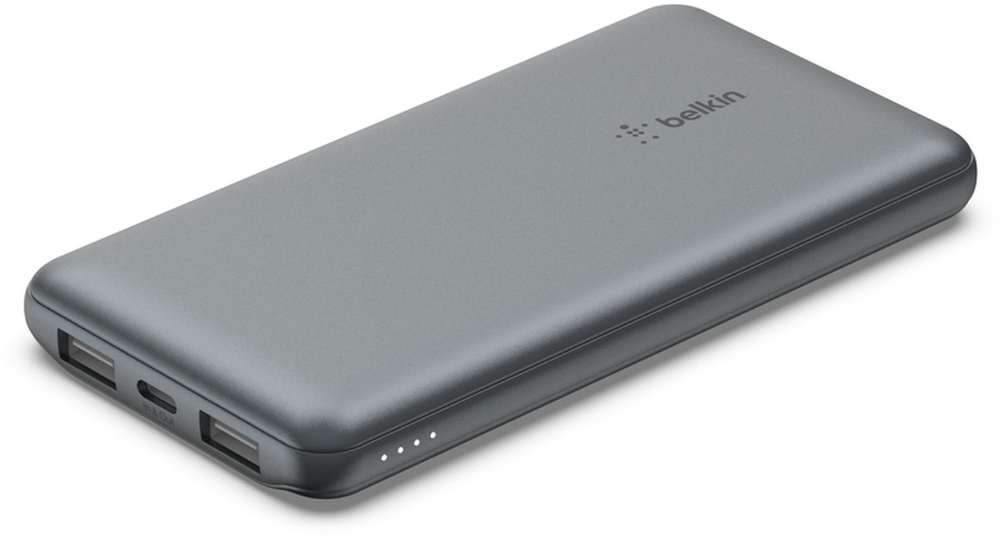 Zunanji akumulator Belkin BoostCharge, 10000mAh, 15W, 1 x USB-C - 2 x USB-A, Siva BPB011btGY