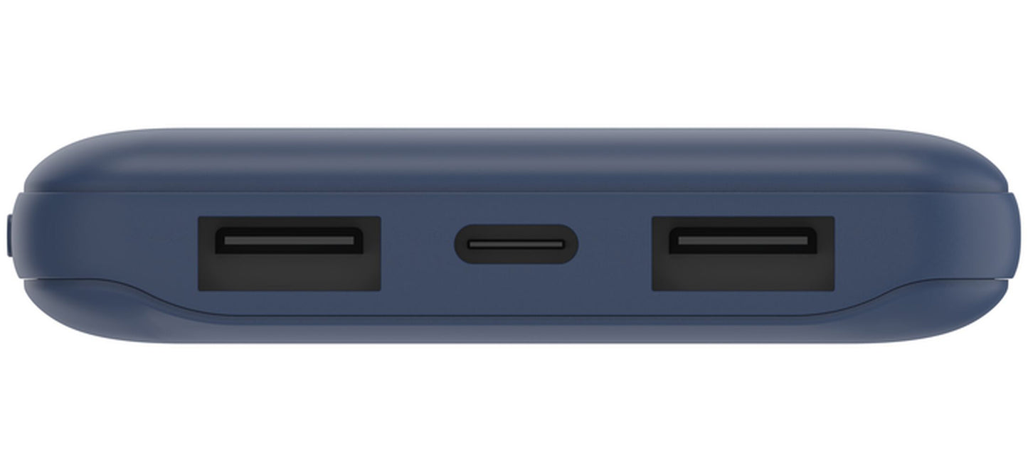 Zunanji akumulator Belkin BoostCharge, 10000mAh, 15W, 1 x USB-C - 2 x USB-A, Temno modra BPB011btBL