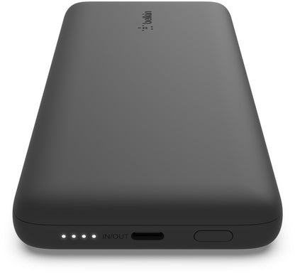 Zunanji akumulator Belkin BoostCharge Plus, 10000mAh, 23W, QC + PD, 1 x Lightning - 2 x USB-C, Črn BPB006btBLK