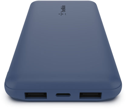 Zunanji akumulator Belkin BoostCharge, 10000mAh, 15W, 1 x USB-C - 2 x USB-A, Temno modra BPB011btBL