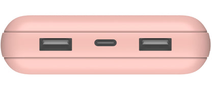 Zunanji akumulator Belkin BoostCharge, 20000mAh, 15W, 1 x USB-C - 2 x USB-A, rožnato zlata BPB012btRG