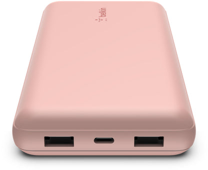Zunanji akumulator Belkin BoostCharge, 20000mAh, 15W, 1 x USB-C - 2 x USB-A, rožnato zlata BPB012btRG