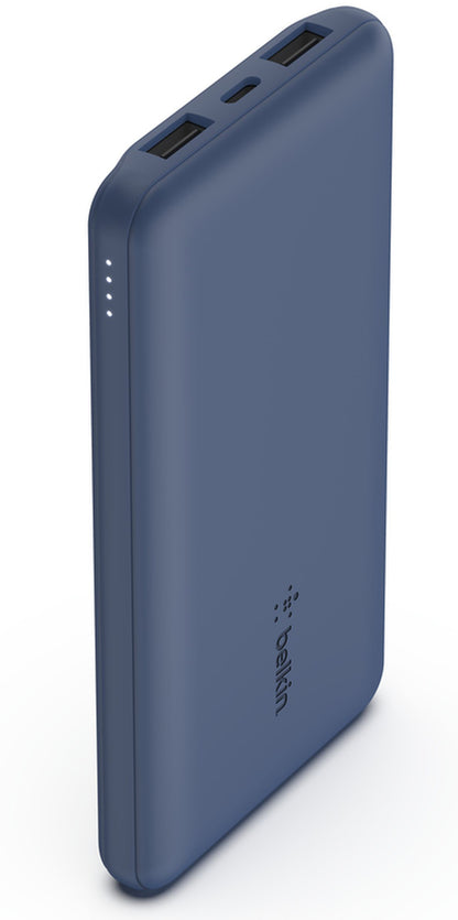 Zunanji akumulator Belkin BoostCharge, 10000mAh, 15W, 1 x USB-C - 2 x USB-A, Temno modra BPB011btBL