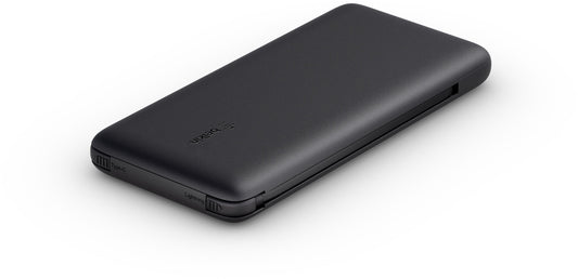Zunanji akumulator Belkin BoostCharge Plus, 10000mAh, 23W, QC + PD, 1 x Lightning - 2 x USB-C, Črn BPB006btBLK