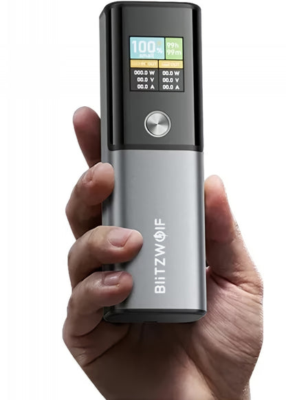 Zunanji akumulator BlitzWolf BW-P23, 14000mAh, 100W, QC + PD, 1 x USB-A - 1 x USB-C, Siva