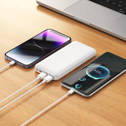 Zunanja baterija Borofone BJ78 Clever, 10000mAh, 10W, 2 x USB-A, Bela