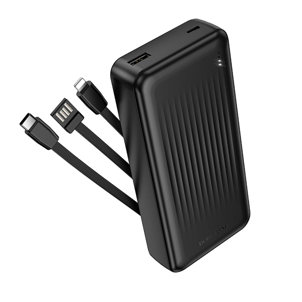 Zunanja baterija Borofone BJ79 Clever, 20000mAh, 10W, 1 x Lightning - 1 x USB-A - 1 x USB-C, črna