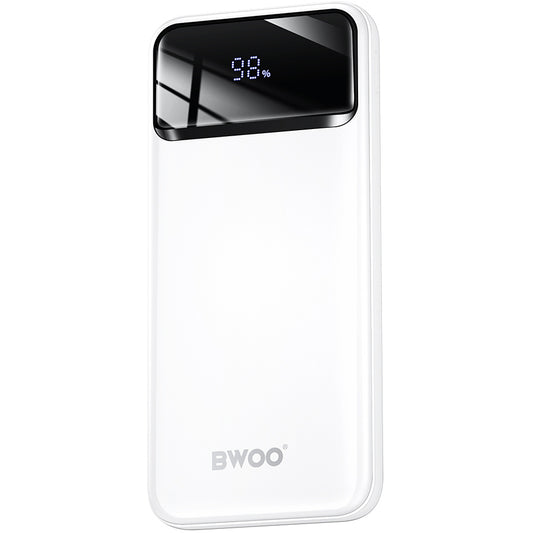 Zunanji akumulator BWOO BO-P34, 10000mAh, 22,5W, QC + PD, 1 x USB-C - 2 x USB-A, bela