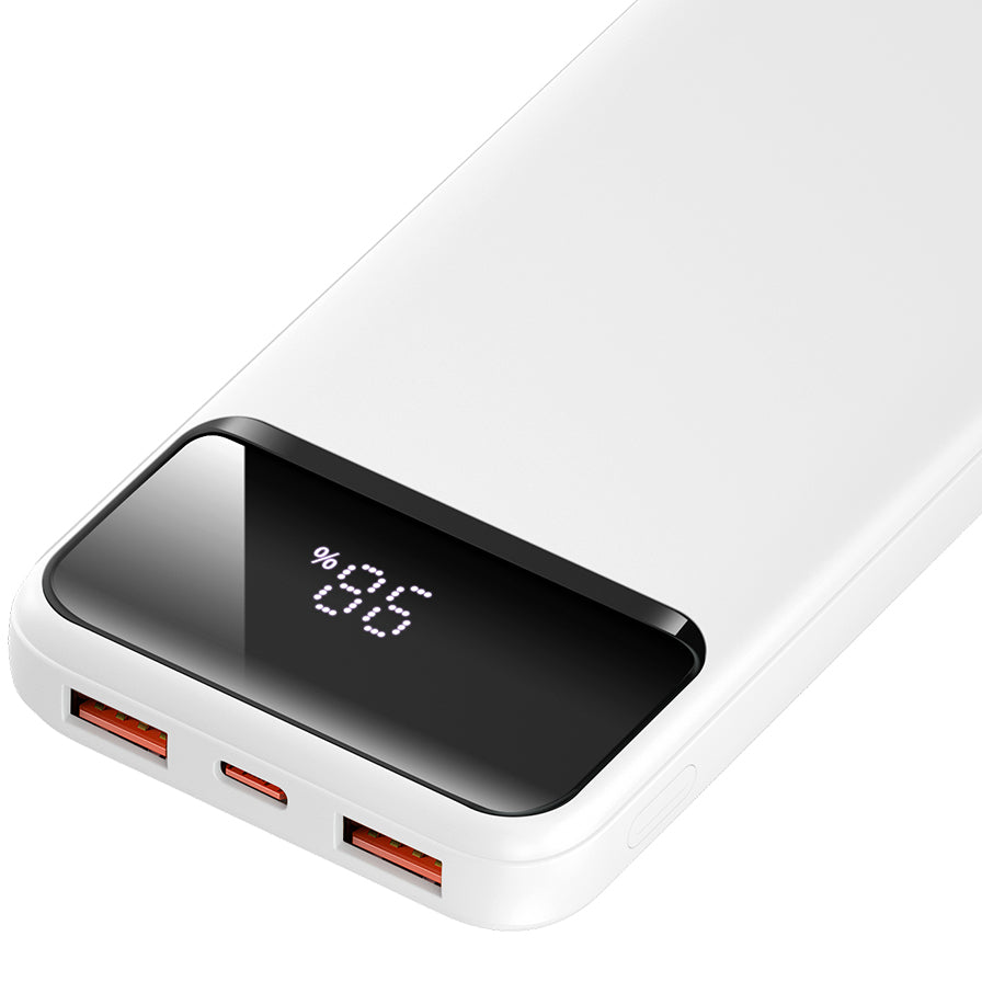 Zunanji akumulator BWOO BO-P34, 10000mAh, 22,5W, QC + PD, 1 x USB-C - 2 x USB-A, bela