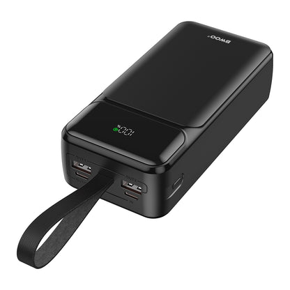 Zunanja baterija BWOO BO-P66, 30000mAh, 65W, QC + PD, 1 x USB-C - 2 x USB-A, Črna