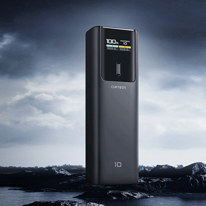 Cuktech External Battery, 10000mAh, 150W, QC + PD, 1 x USB-A - 1 x USB-C, Black CKPB100PGLBL