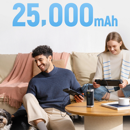 Cuktech External Battery, 25000mAh, 210W, QC + PD, 1 x USB-A - 2 x USB-C, Black CUK00P23GLBK