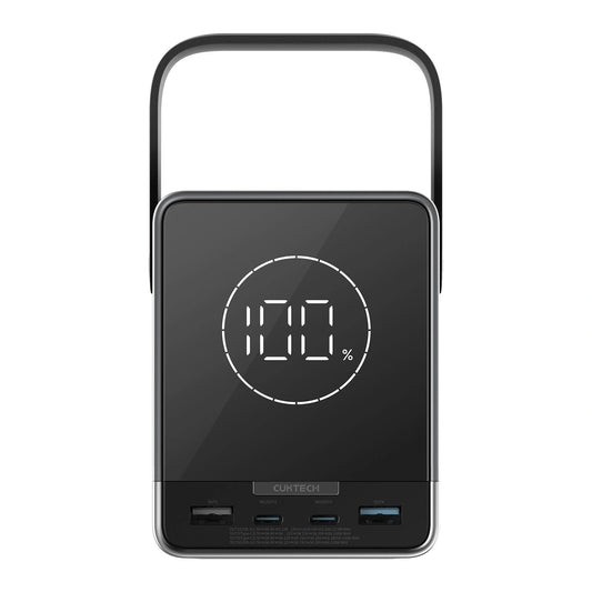 Zunanji akumulator Cuktech, 40000mAh, 300W, QC + PD + FQI, 1 x QI - 2 x USB-A - 2 x USB-C, Črn