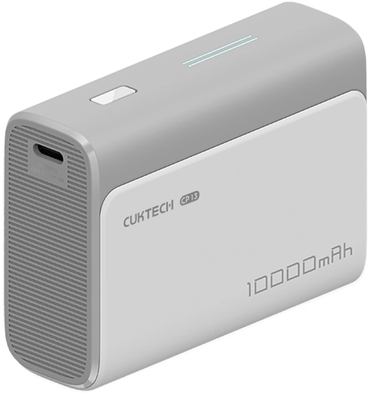 Zunanji baterijski polnilec Cuktech CP13, 10000mAh, 30W, QC + PD, 1 x USB-A - 1 x USB-C, Siva