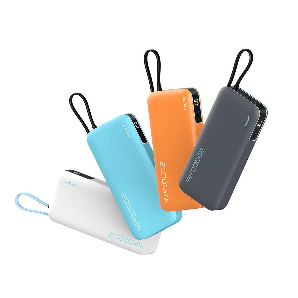 Zunanji akumulator Cuktech LPB200N, 20000mAh, 45W, QC + PD, 1 x USB-A - 2 x USB-C, bela CUKP200NGLLG