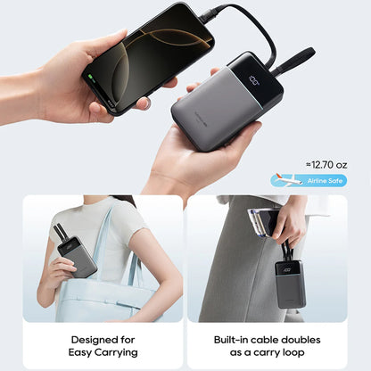 Zunanji akumulator Cuktech LPB200NL, 20000mAh, 40W, QC + PD, 1 x Lightning - 1 x USB-A - 2 x USB-C, Siva CKB200NLGLGY