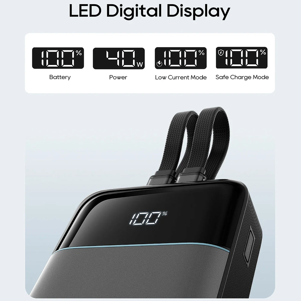 Zunanji akumulator Cuktech LPB200NL, 20000mAh, 40W, QC + PD, 1 x Lightning - 1 x USB-A - 2 x USB-C, Siva CKB200NLGLGY
