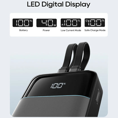Zunanji akumulator Cuktech LPB200NL, 20000mAh, 40W, QC + PD, 1 x Lightning - 1 x USB-A - 2 x USB-C, Siva CKB200NLGLGY