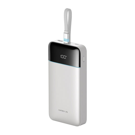 Zunanja baterija Cuktech LPB252N, 25000 mAh, 120 W, QC + PD, 1 × USB-A – 2 × USB-C, bela